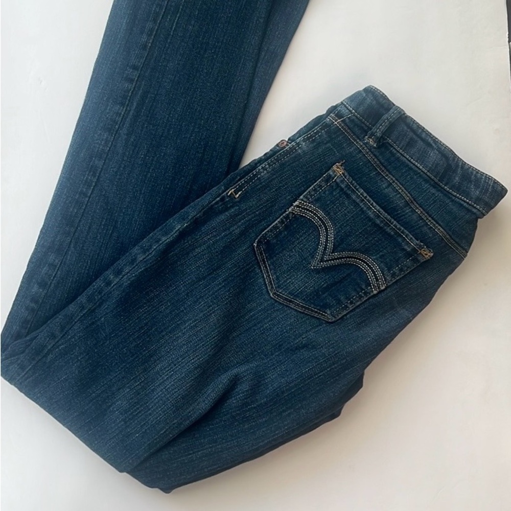 Levis Girls Skinny Stretch Jeans Adjustable Waist Blue Denim 16 Regular